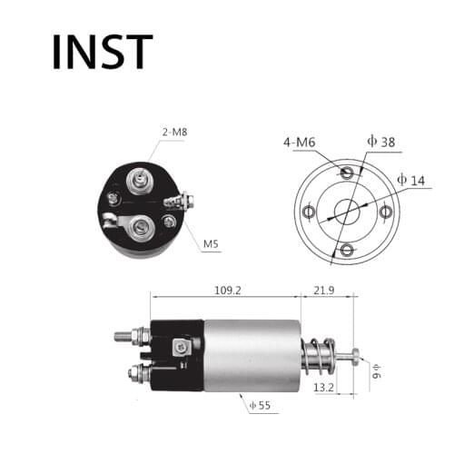 ELECTROMAGNETIC SWTICH SOLENOID FOR 24V 3.7KW MD619791 ME701590 M371XB2471 1548 STM3778WA STM3778WD STM3778YJ STM3887BL