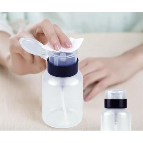 210ml Portable Empty Pump Dispenser Nail Art Clean Container Storage Tool Liquid Cleaner Acrylic Polish Makeup Remover Bottle