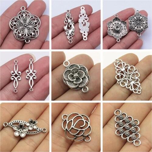 Jewelry findings components Flower Connection Charms for bracelets charm pendant