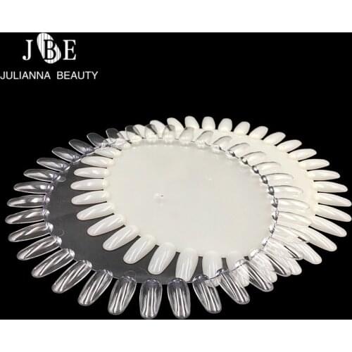 1pcs False Nail Tips Nature Clear Round Finger Full Card Nail Art Display Practice Acrylic UV Gel Polish Tool Manicure