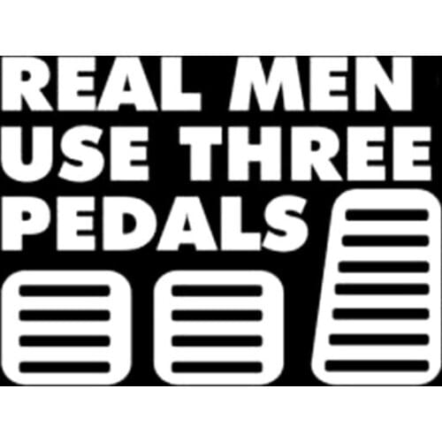 JDM Real Men Use Three Pedals Suv Car Stickers Decal Funny Decals for Car Window Bodywork Decorative Interior KK15*11cm