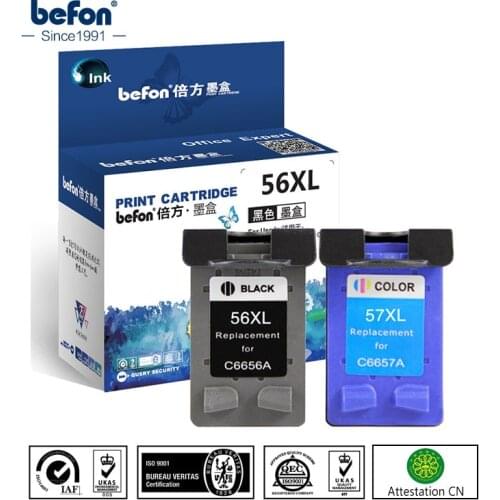Befon Remanufacture 56XL 57XL Cartridge Replacement for HP 56 57 HP56 HP57 Ink Cartridge for Deskjet 2100 220 450 5510 5550 5552