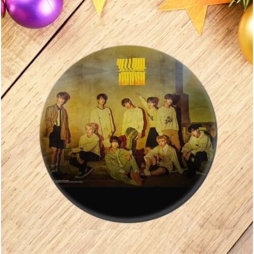 Kpop Stray kids Album photo badge emblem yellow wood badge for fans gift collection kpop stray kids supplies good quality
