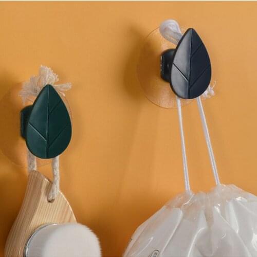 2 Pcs Simple Creative Leaf Bathroom Hook Multifunctional Wall-mounted Door Coat Hook Bag Key Small Object Hook Home Accessories