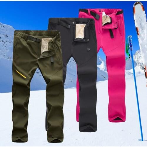 Ski Pants Men Women Winter Waterproof Snowboard Snow Fleece Pants Thick Warm Trousers Outdoor Trekking Hiking Pants Ski Clothin