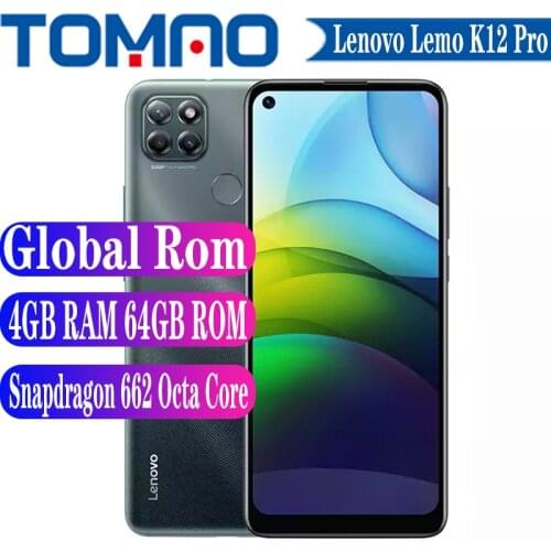 Original Official Lenovo Lemo K12 Pro mobile phone Snapdragon662 Octa Core 64.0 Rear Camera 6000Mah big Battery 6.8“ google play