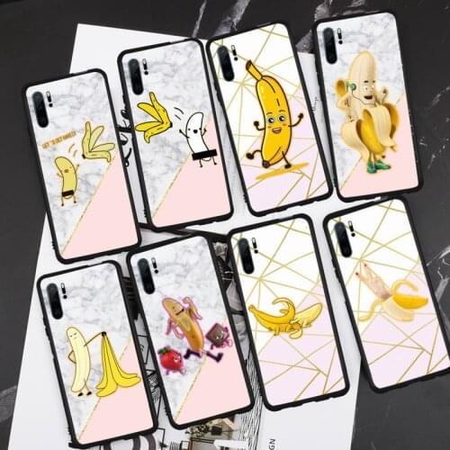 Cartoon Finger Funny cute Banana Phone Case For Huawei honor Mate P 9 10 20 30 40 Pro 10i 7 8 a x Lite nova 5t Soft silicone