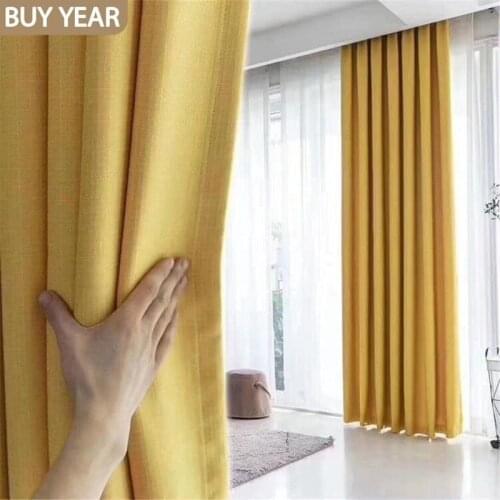 Nordic Curtains for Living Dining Room Bedroom Modern Minimalist Athens Lattice Solid Color Curtains Finished Product Wholesale