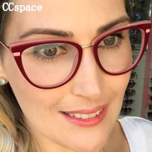 48263 Tr90 Plastic Titanium Cat Eye Retro Glasses Frame Anti-Blue Light Mens and Women Optical Fashion Computer Eyeglasses