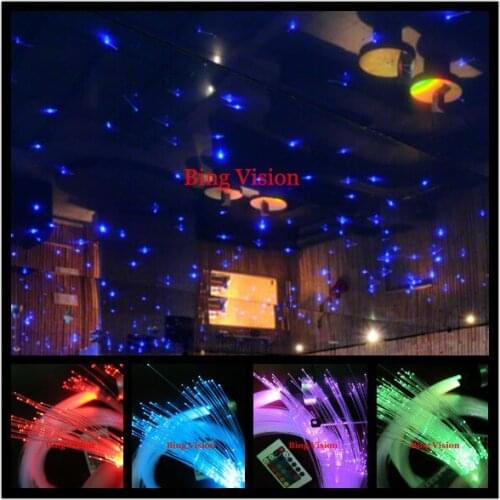 PMMA fiber optic star ceiling kit lighting,LED RGB light source,150 strands 0.75mm fiber ,2 meters long 24key remote