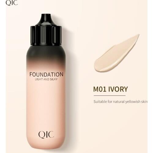 QIC Light And Silky Face Foundation Cream Revitalizing Full Coverage Waterproof Makeup Base Brighten Cover Dark Circles TSLM1