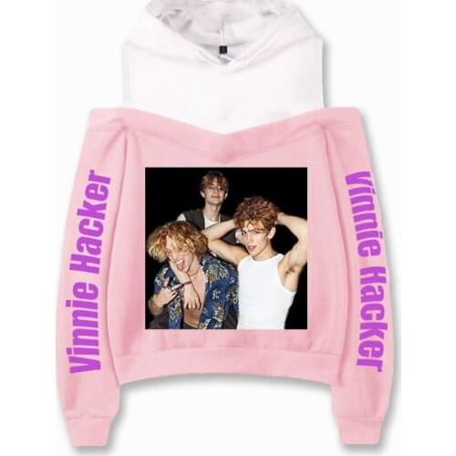 WAWNI Vinnie Hacker Off-Shoulder Hoodies Hip Hop Sweatshirt Harajuku Sexy Women Casual Pullover Unique Hoodie Cosplay Tops New