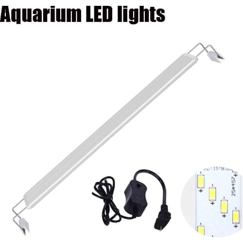 Ultra-thin LED fish tank lighting aquatic plant light 18-75CM expandable waterproof clip on the fish tank light AC220V AC110V