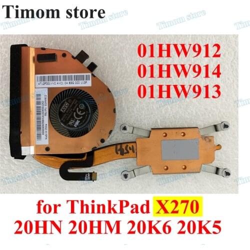 For ThinkPad X270 20HN 20HM 20K6 20K5 100% Original New Thermal Module CPU Cooling Fan Heatsink Assembly 01HW912 01HW914 01HW913