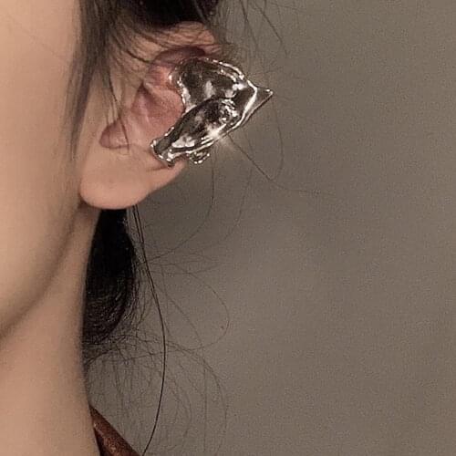 Elf Ear Clips Cuffs Punk Fairy Wrap Earrings for Women Girls Irregular Ear Cuffs No Piercing Fake Cartilage Earrings Clips Gifts