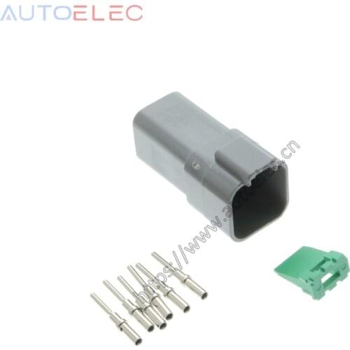 100Kits Deutsch DT Series 6 Way Plug Connector Kit DT04-6P Plug Assembly + Pins & Wedglock Automotive Rectangular DC Connector