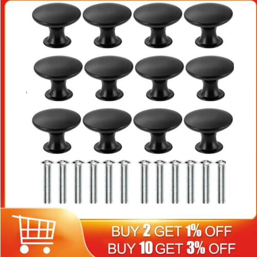 12pcs Black Single Hole Single Grain Small Handle Cabinet Door Handle for Shower Room Toilet Cabinet Kitchen Home Accessories