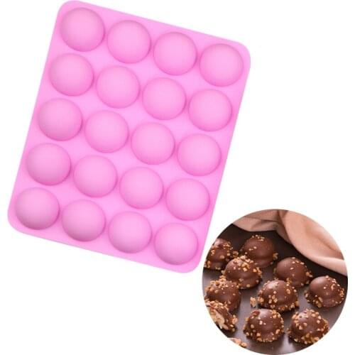 20 Hole Half Ball Sphere Silicone Chocolate Mold Cake Pastry Bakeware Stencil Pudding Jello Soap Candy Baking Mould Kitchen Tool