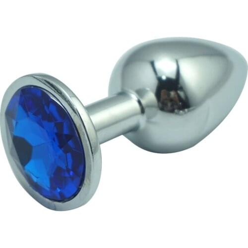 3pcs as 1 set 13 color for choose 2.8*6.9cm small size mini silver metal Crystal anal plug jem butt plug sex toys for men