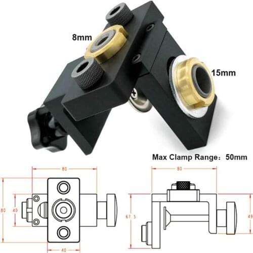 3 in 1 Adjustable Doweling Jig Woodworking Pocket Hole Jig With 8/15mm Drill Bit For Drilling Guide Locator Puncher Tools