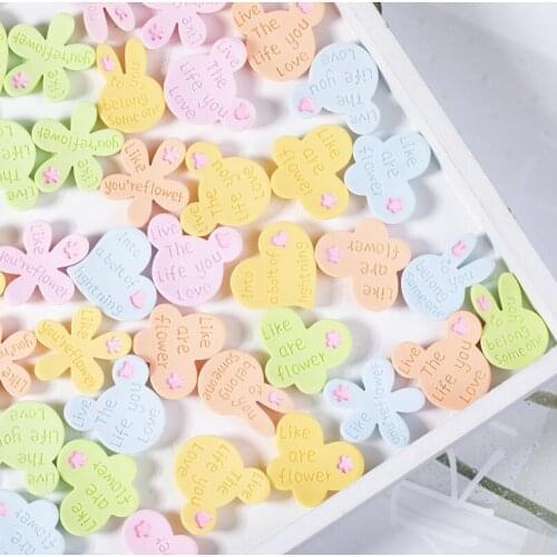 30pcs/lot Cartoon animal flower Resin bow Flatback Cabochon DIY Keychain Jewelry Making Pendants Accessories