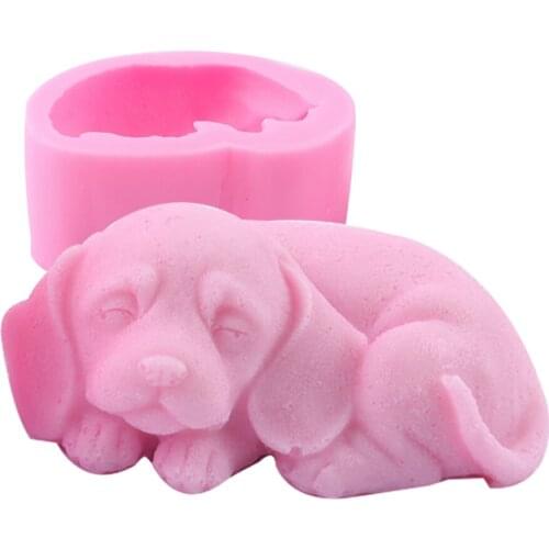 3D Dog Shaped Silicone Soap Molds DIY Handmade Craft Art Aromatherapy Plaster Handmade Candle Mould Cake Decorating Tools