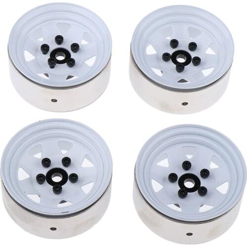 4 Pieces Silver 1.9inch Metal Rear Wheel Hub For D90 SCX10 CC01 RCRUN