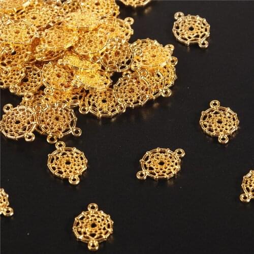 5PC Alloy Hollow Pendant Diy Handmade Decoration Material Tassel Step Shake Metal Porous Tassel Connecting Piece Tag Accessories