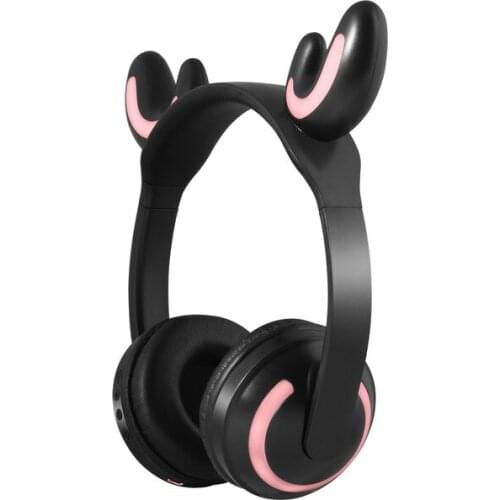 Bluetooth Wireless Headphones LED Cat Ear Bluetooth Headphones 3.5mm Wired Headset with AUX Cable for Young People Kids Gifts