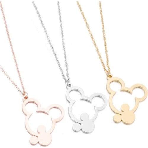Disney Mickey mouse chain lady Sweater doll accessories Necklace jewelry Minnie pendant female male Sweater Chain gift