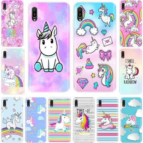Case For Huawei y6 2019 Silicon TPU Cover Soft Cute Rainbow Unicorn Phone case Huawei Y6 2019 MRD-LX1 MRD-LX1F Y 6 pro Y6 Prime