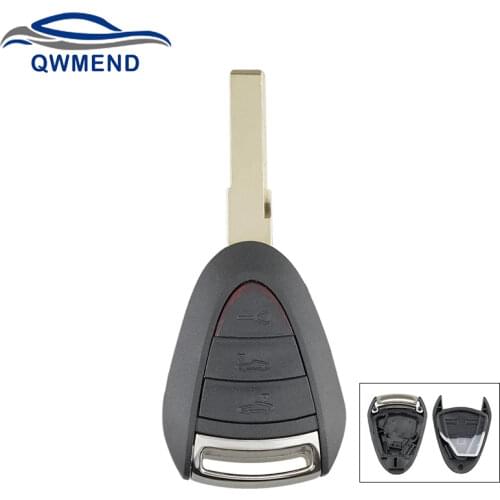 BHKEY 3 Buttons Car Remote Key Shell for Porsche Boxster S Cayenne Cayman 911 987 996 997 Smart Car Key Fob Case Cover
