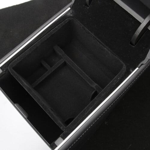 For Tesla Model Y 2021 Car Central Armrest Storage Box Organizer Center Console Flocking/ABS Organizer Containers Holder