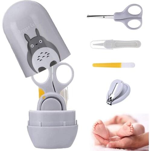 Daily Newborn Nail Shell Shear Manicure Kit 4pcs Nail Care Baby Healthcare Kits Infant Finger Trimmer Scissors Nail Clippers