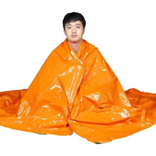 Hot Emergency Blanket Outdoor Orange Thickened Warmth Survival Insulation Mountain Climb Adventure Camping Adult Rescue Blanket