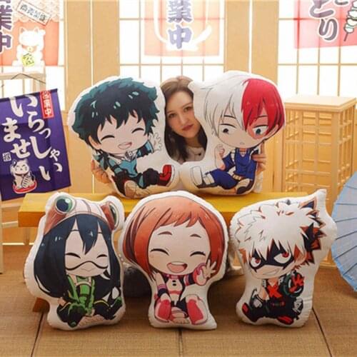 Cartoon My Hero Academia Anime Plush Toys Boku Yoh Asakura Katsuki Bakugo Shoto Toooroki Pillow Stuffed Toys Girl Kids Gift