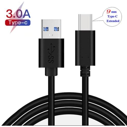 9Mm Long USB Type-C Extended Tip Fast Charger 3A Cable For Haier Titan T5 ,Oukitel WP7 WP6 WP8 WP5 WP3 K13 Pro K12 WP5000 WP2
