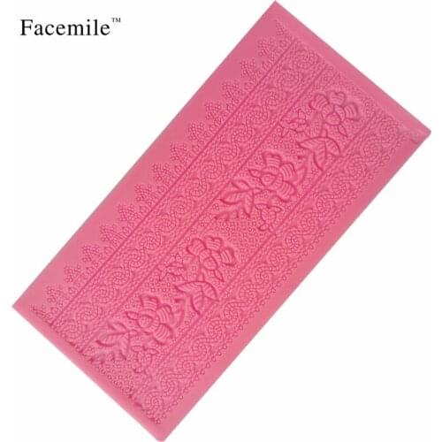 Lace Mat Cake Decoration Sugar Craft Bakeware tool Flower Pattern Silicone Mat Fondant Cake Lace Embossed Cake Mold 50-167