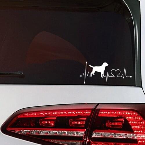 Labrador Dog Sticker Heart Car Sticker Heart Beat Dog Tattoo Car Decor Size 18x8cm Many Colours
