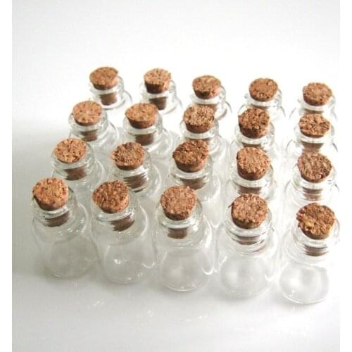 20 Pcs 16x24mm 1.5ml Wish Bottles Tiny Small Empty Clear Cork Glass Bottles Vials For Wedding Holiday Decoration Christmas Gifts