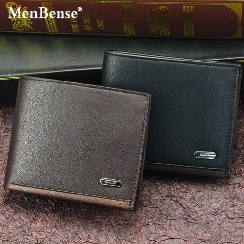MenBense Mens Wallets Short PU Leather Coin Change Purses Card Holder Casual Clutch Bag Handbag Male Purse Wallet for Men