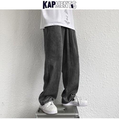 KAPMENTS Men Baggy Vintage Harajuku Y2k Jeans Pants 2021 Mens Japanese Streetwear Kpop Causal Pants Male Straight Denim Trousers