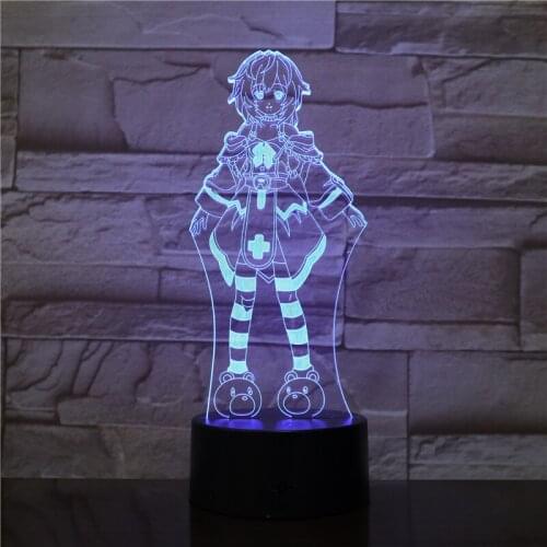 Japanese Anime Girl 3D Table Lamp Touch Colorful 7 Color Change Acrylic Kids Toys Night Light Kids Gifts Hatsune Dropship 2465
