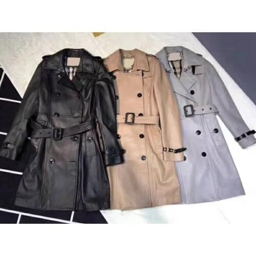 Skin sheep New imported medium length leather coat classic popular women s coat slim women s wear
