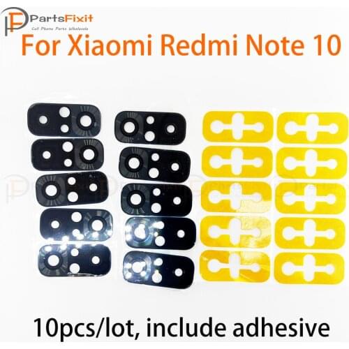 Rear Camera Lens For Xiaomi Redmi Note 10 Back Camera Glass Lens With Adhesive Sticker Replacement Parts