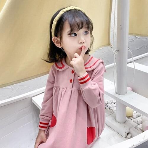 Dress Girl Heart Pattern Girls Party Dress Spring Autumn Child Dress Casual Style Clothes Girl
