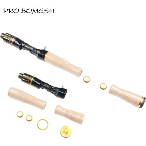 Pro Bomesh 1Set 4Axis Woven Carbon 68g 75g Aluminum Hood Split 3A 4A Cork Casting Handle Kit DIY Fishing Rod Component Accessory