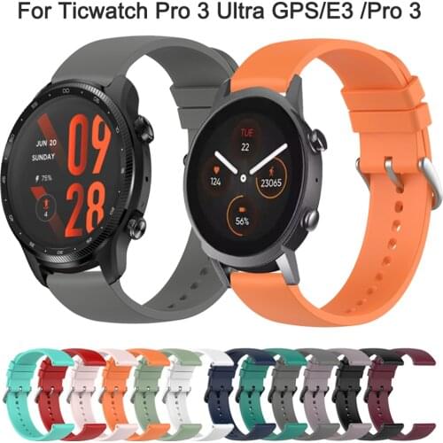 Silicone Band for Ticwatch E3/E2/S2 Wrist Strap for Ticwatch pro 3 GTX Sport Replacement Bracelet Belt Watch Accessories