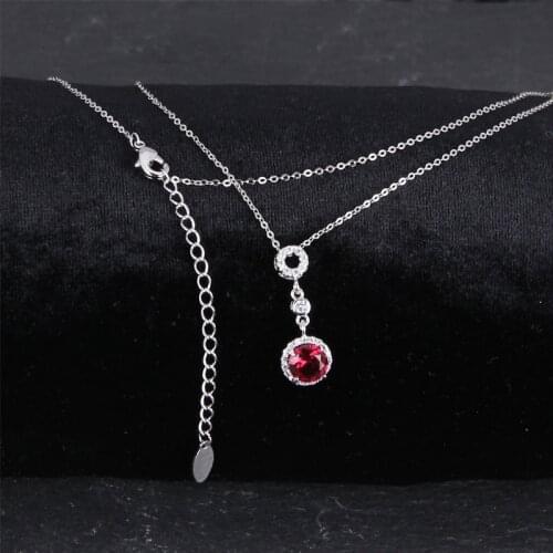 Trendy Round AAA Zircon Semi-precious Pendant Necklace Circle Geometric Rhinestone Women Choker Fine Jewelry Bridal Wedding