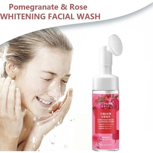 120g Pomegranate Rose Cleansing Mousse Moisture Replenishment Makeup Remover Clean Face Care Products Foam Cleansing Cream